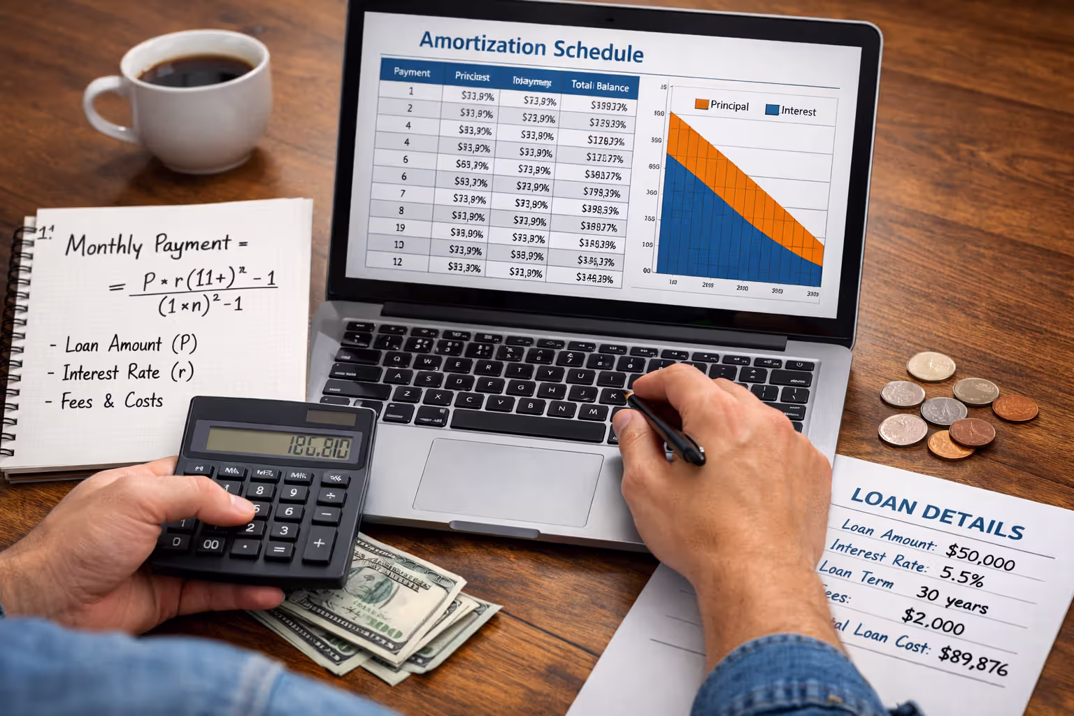 Loan disclosure document showing finance charge, principal, and APR