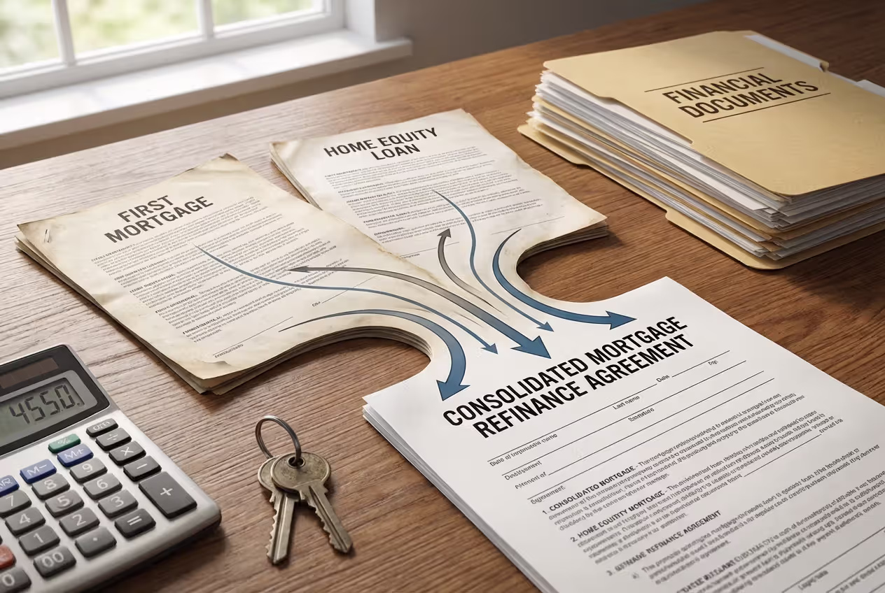 Combining mortgage and home equity loan into one refinance