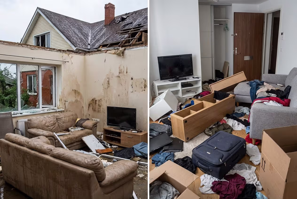 House and rental apartment illustrating homeowners and renters insurance coverage