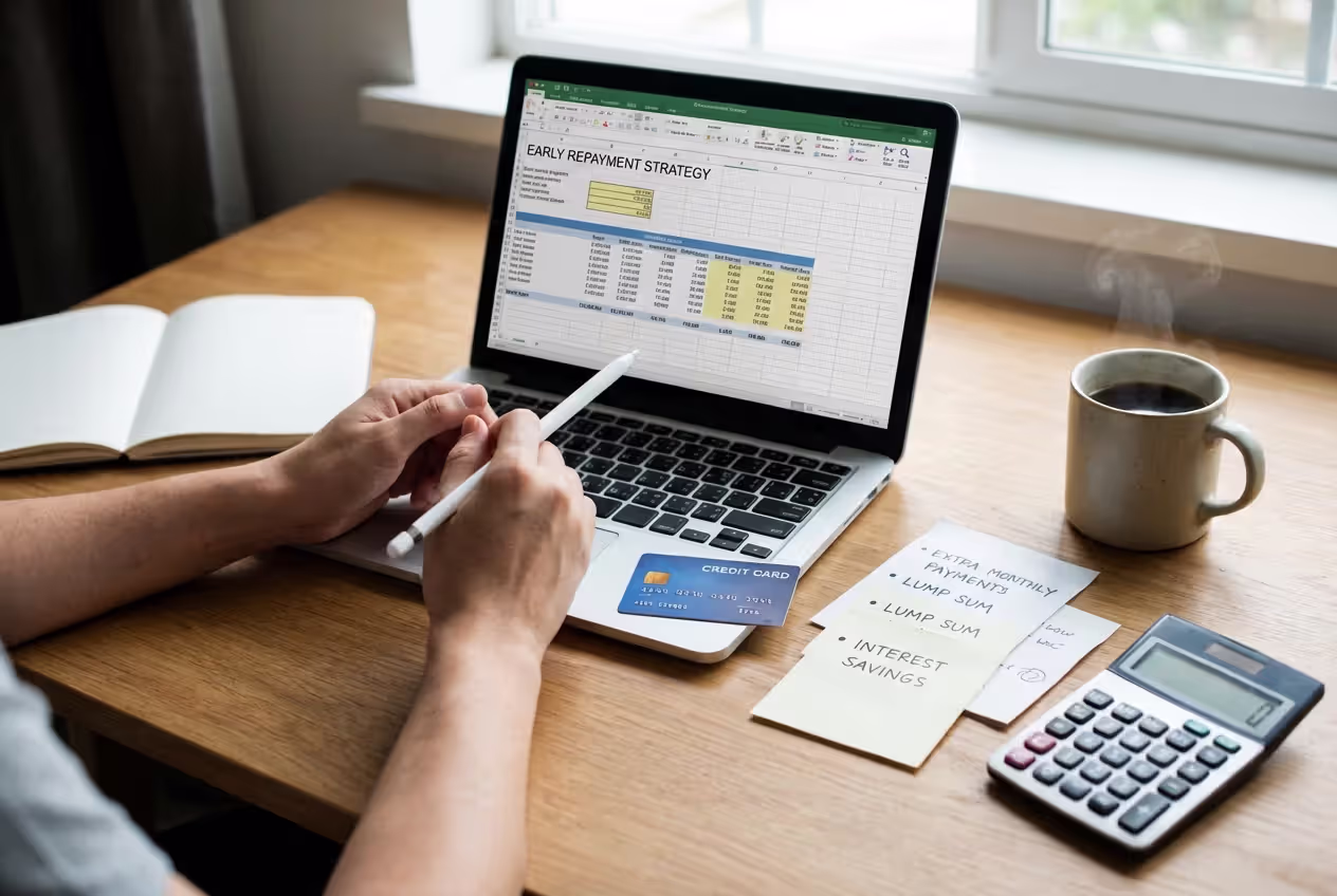 Person planning extra student loan payments